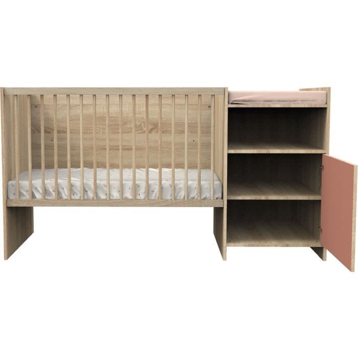 Lit combiné - 120 x 60 cm - Evolutif en 90 x 190 cm - CHARLIE - SAUTHON - Terracotta