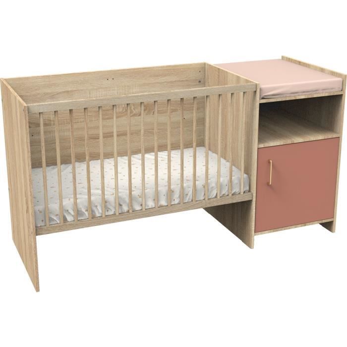 Lit combiné - 120 x 60 cm - Evolutif en 90 x 190 cm - CHARLIE - SAUTHON - Terracotta