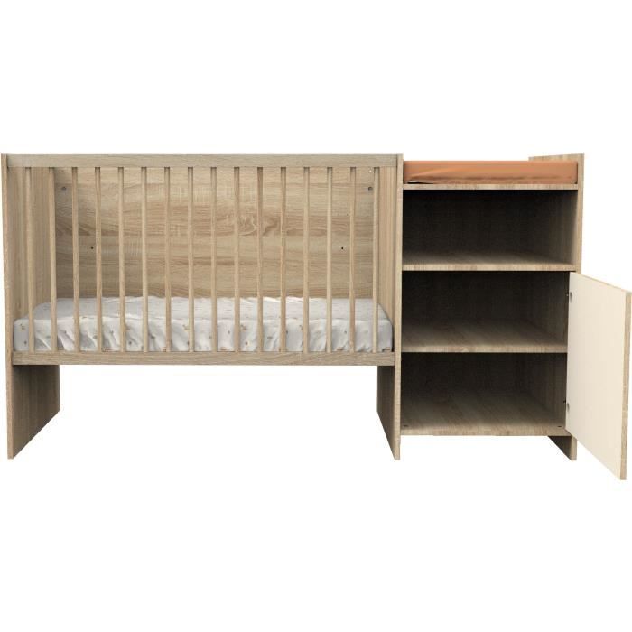 Lit combiné - 120 x 60 cm - Evolutif en 90 x 190 cm - CHARLIE - SAUTHON - Creme