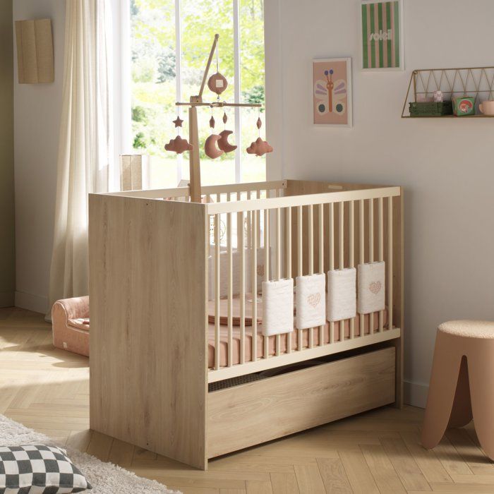 Lit bébé évolutif - 120 x 60 cm - Adele - Matelas inclus - Hetre/creme - SAUTHON