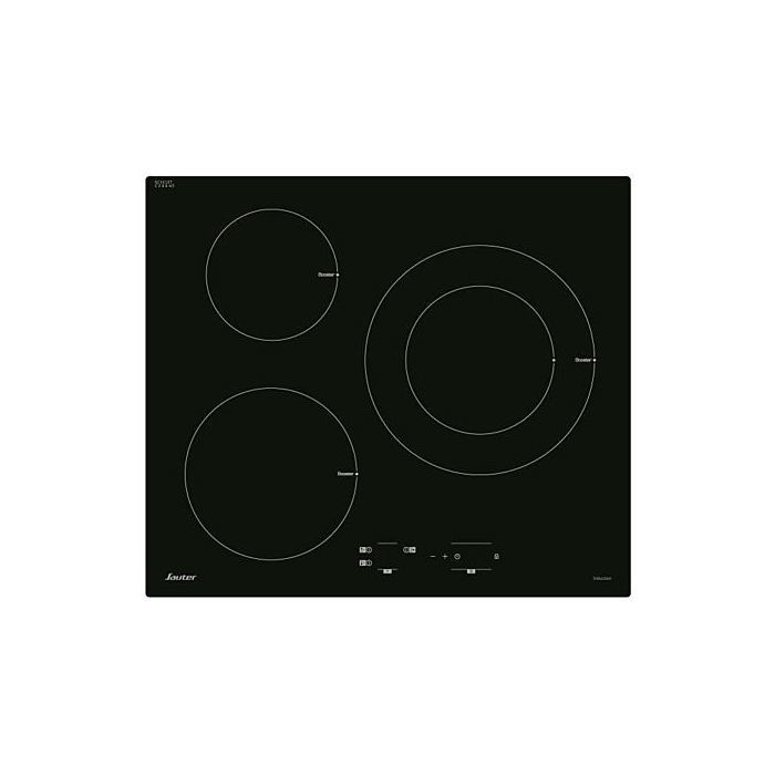 Table de cuisson induction - SAUTER - 3 zones - 7200W - L60 x P52cm - Revetement verre - Noir - SPI4367B