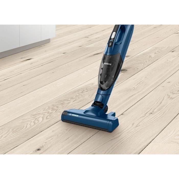 Aspirateur balai sans fil - BOSCH BBHF216 - 16 V max. - Batterie lithium - 36 min - Aspirateur de table intÈgrÈ - Bleu