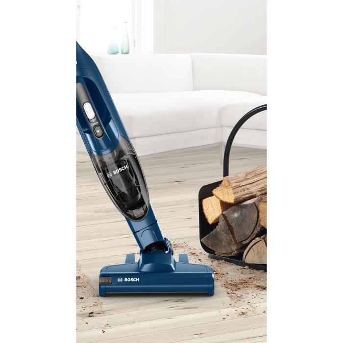 Aspirateur balai sans fil - BOSCH BBHF216 - 16 V max. - Batterie lithium - 36 min - Aspirateur de table intÈgrÈ - Bleu