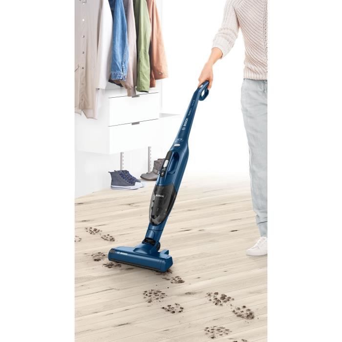 Aspirateur balai sans fil - BOSCH BBHF216 - 16 V max. - Batterie lithium - 36 min - Aspirateur de table intÈgrÈ - Bleu