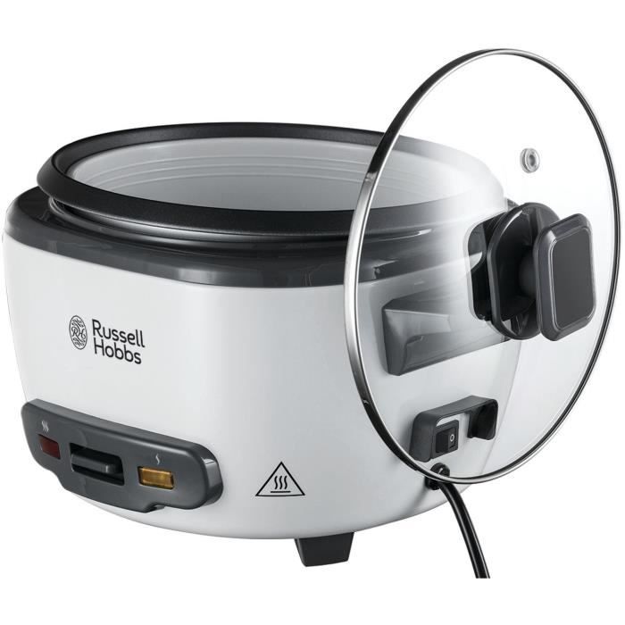 Cuiseur a riz - RUSSELL HOBBS - 27040-56 - 500 W - 2L - 200 programmes - 14 portions - Blanc