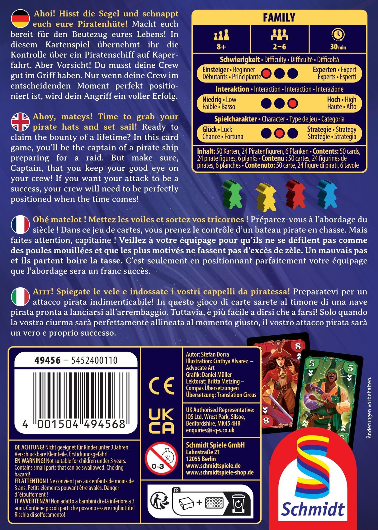 Skull Queen Jeu de cartes - SCHMIDT - 49456 - Multicolore - 2 a 6 joueurs - a partir de 8 ans