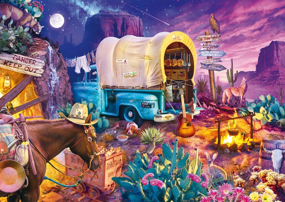 Puzzle - SCHMIDT SPIELE - Camping romantique au Far West - 1000 pieces - Des 12 ans