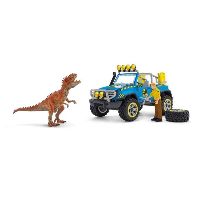 Coffret Voiture tout-terrain avec avant-poste Dino, jouet dinosaure pour enfants, des 4 ans, Schleich 41464 DINOSAURS