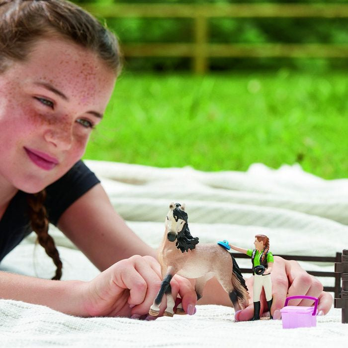 Coffret kit de soin pour chevaux andaloux, schleich 42270 Horse Club, coffret figurines pour enfants, des 5 ans