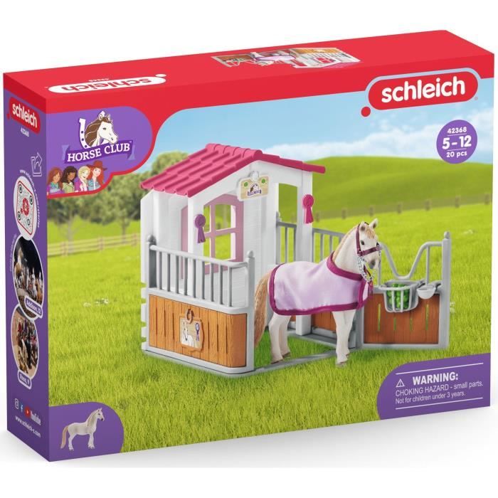Box avec jument Lusitanienne, coffret figurines schleich 42368 HORSE CLUB, avec 12 éléments dont 1 cheval schleich inclus, des 5 ans