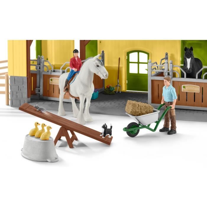 Écurie avec boxes et animaux, coffret de 82 pieces avec chevaux, Schleich 42485 Farm World, Des 4 ans