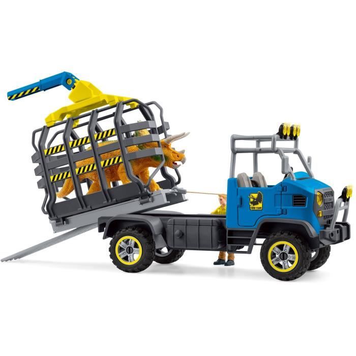 Mission de transport Dino, coffret de 43 pieces avec figurine tricératops et camion de transport, jouets dinosaures pour enfants