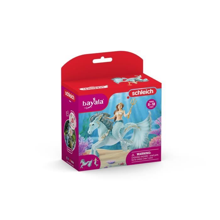 Figurine Sirene Eyela sur cheval de mer - avec sa Baguette Magique - Schleich 70594 Bayala - Des 5 ans