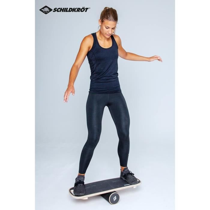 Planche d'Èquilibre - Fitness - SCHILDKR÷T - AntidÈrapant - Diametre 11 cm - 73,5 x 28 cm - WOODEN BALANCE BOARD