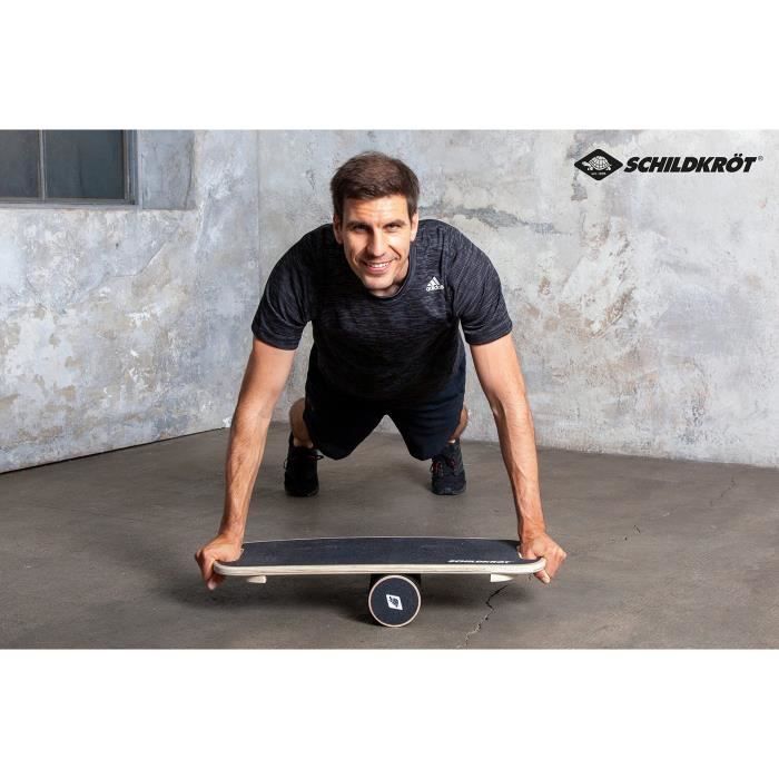 Planche d'Èquilibre - Fitness - SCHILDKR÷T - AntidÈrapant - Diametre 11 cm - 73,5 x 28 cm - WOODEN BALANCE BOARD