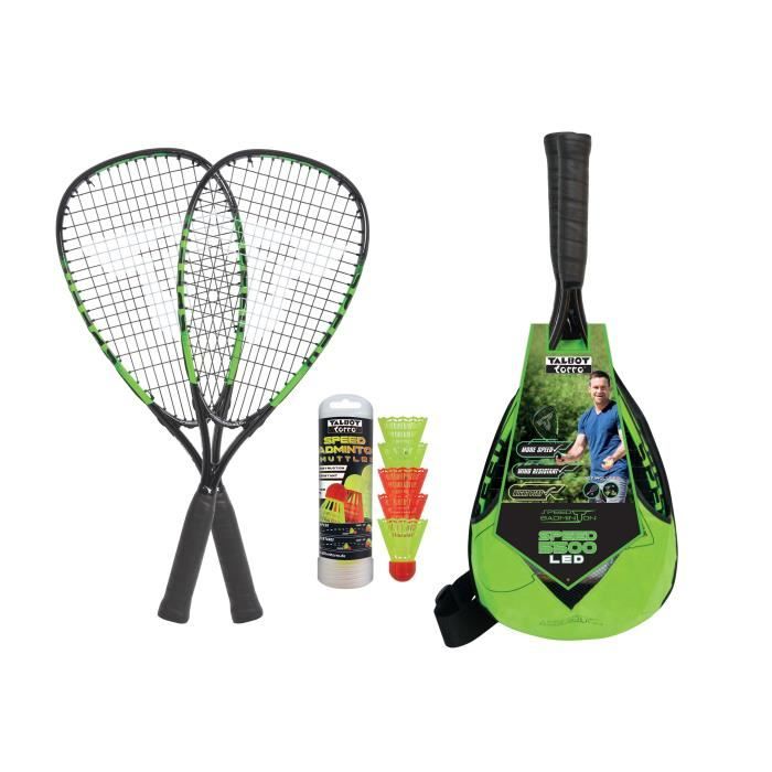 Raquette de Badminton TALBOT TORRO Speed 5500 - Aluminium - 56,5 cm de long - Profil de cadre 17,3 mm - 170 g - Cordage durable