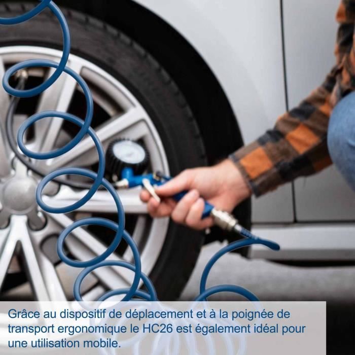 Compresseur d'air horizontal Scheppach HC26 - 24L - 1500 W - 8 bars (Livré avec 280 ml d'huile) sans accessoires