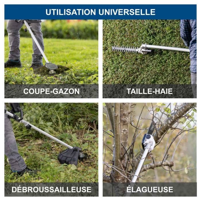 Débroussailleuse +taille-haies +coupe-bordures+élagueuse sans fil BC-MFH400-X - - SCHEPPACH 20V IXES - sans batterie ni chargeur
