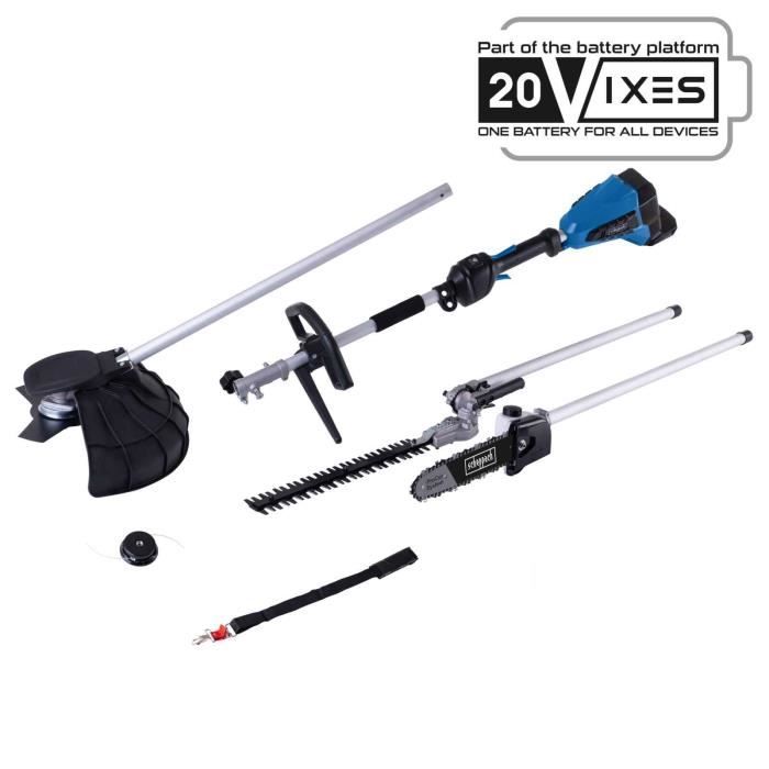 Débroussailleuse +taille-haies +coupe-bordures+élagueuse sans fil BC-MFH400-X - - SCHEPPACH 20V IXES - sans batterie ni chargeur