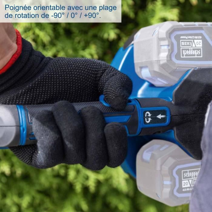 Pack taille-haie sans fil BC-HT720-X - longueur de coupe de 65cm - SCHEPPACH 20V IXES + 2 batteries 4Ah + chargeur double