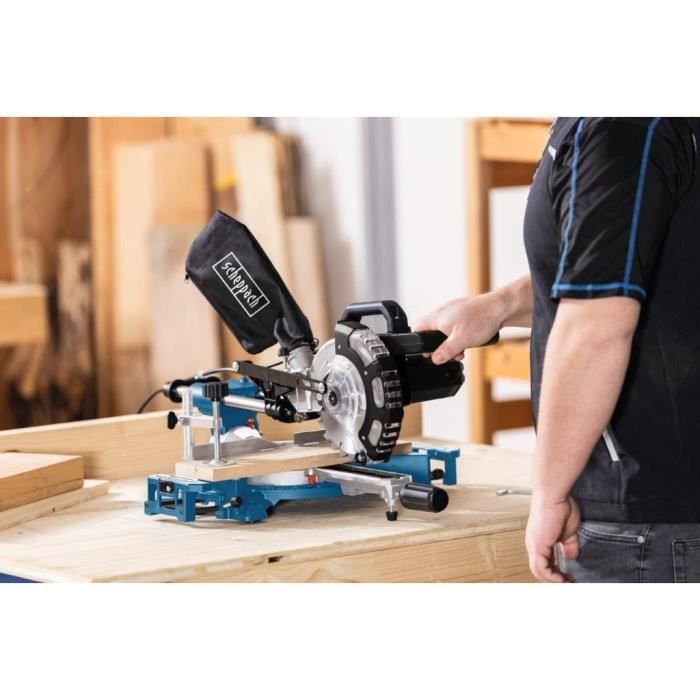 Scie a onglet radiale - SCHEPPACH - HM 185 - 1400 W - Lame Ø 185 mm - Bois