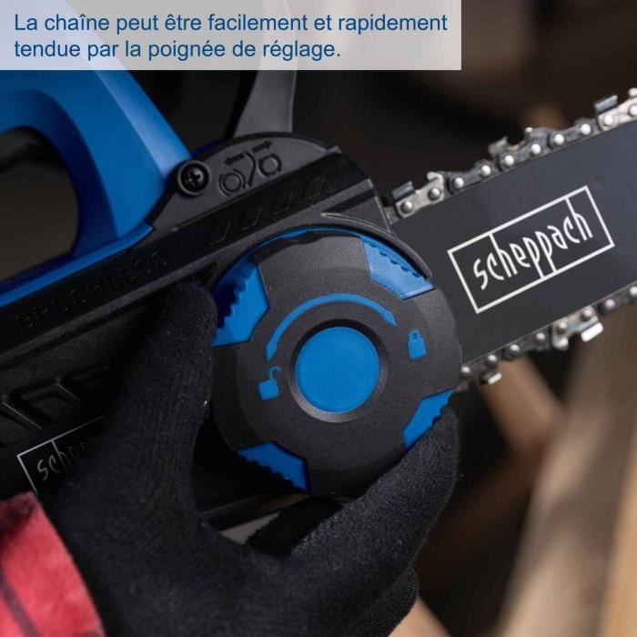 Tronçonneuse sans fil SCHEPPACH BC-TCS200-X - SET L - 20cm - Batterie 4Ah + 1 chargeur 2.4A