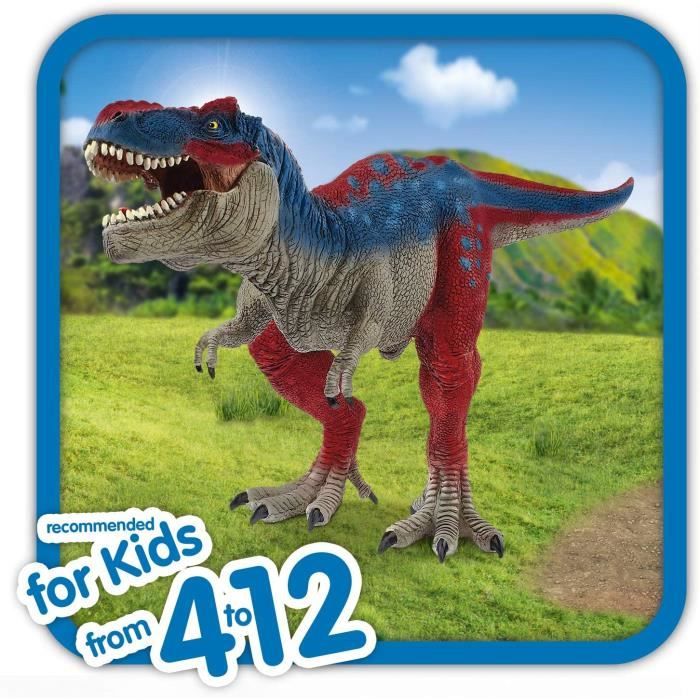 Figurine Tyrannosaure Rex bleu, Schleich 72155 Dinosaurs, Taille 28 cm, Des 3 ans