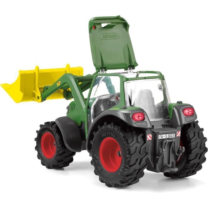 Tracteur et remorque, Coffre schleich avec 1 tracteur, 1 rremorque, 1 figurine humaine articulée, 1 figurine chien, pour enfants