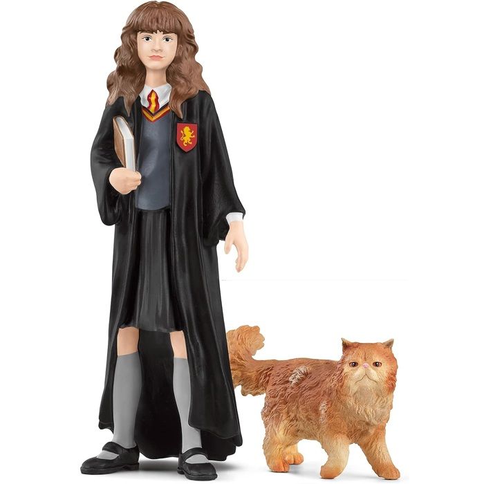 Hermione et Pattenrond, Figurine de l'univers Harry Potter, pour enfants des 6 ans, 3 x 3 x 10 cm - schleich 42635 WIZARDING
