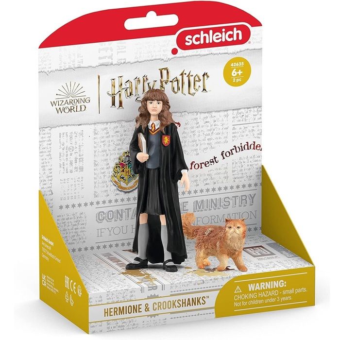 Hermione et Pattenrond, Figurine de l'univers Harry Potter, pour enfants des 6 ans, 3 x 3 x 10 cm - schleich 42635 WIZARDING