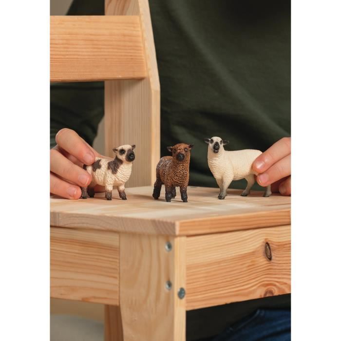 Figurine Trio de moutons, pour enfants des 3 ans, 5 x 19 x 11 cm - schleich 42660 FARM WORLD