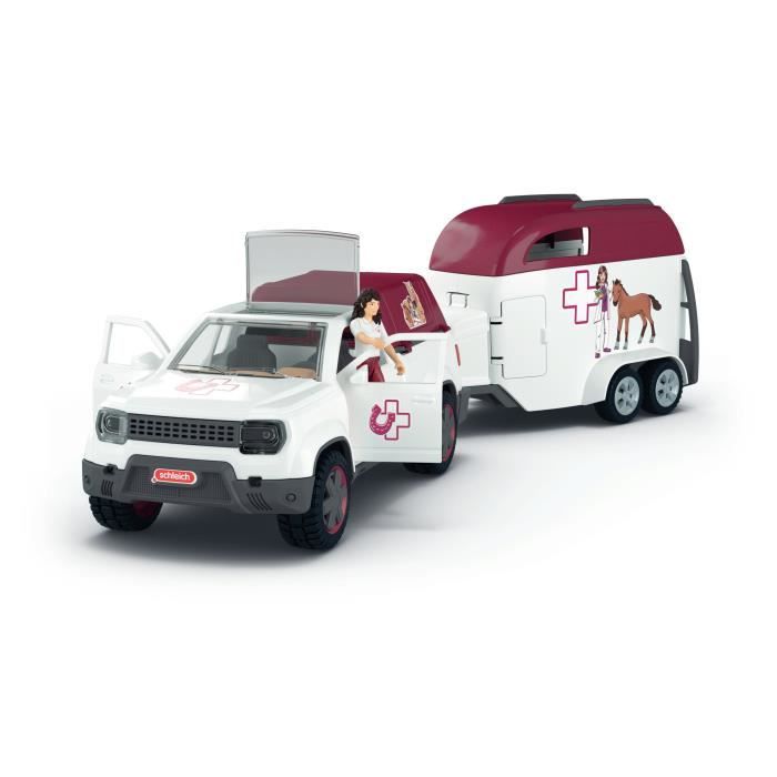 Coffret Vétérinaire mobile avec remorque, SCHLEICH 42704 Horse Club