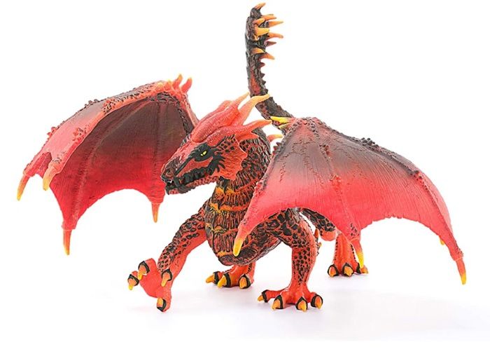 Dragon de lave,Figurine dragon schleich avec des parties mobiles, Dragon rouge jouet de la collection créature ELDRADOR pour