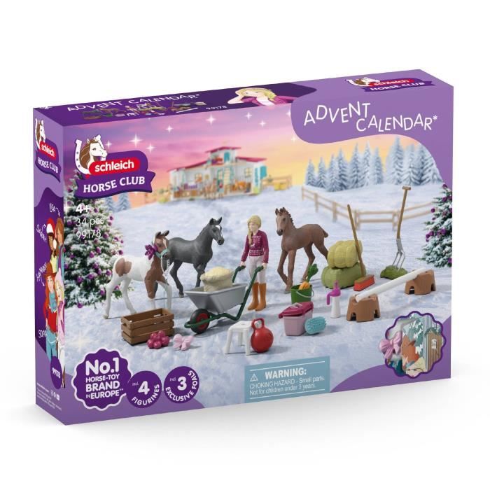Calendrier de l'Avent Horse Club, Schleich 99178 Gamme Horse Club, Figurine de jeux, Des 5 ans