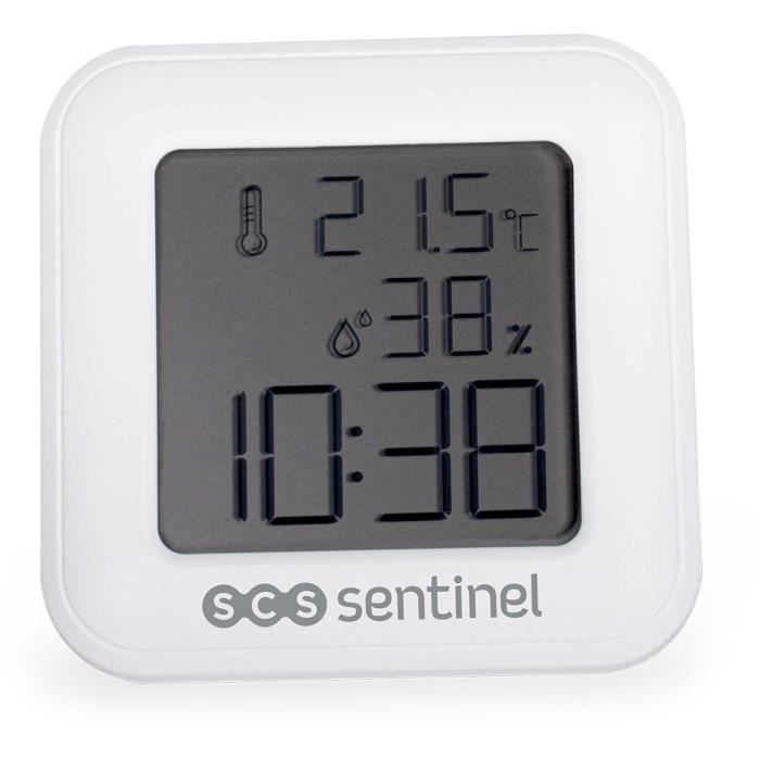 Thermometre-hygrometre - SCS SENTINEL - ThermoHygro - Intérieur - Affichage heure, alarme, hygrométrie, température