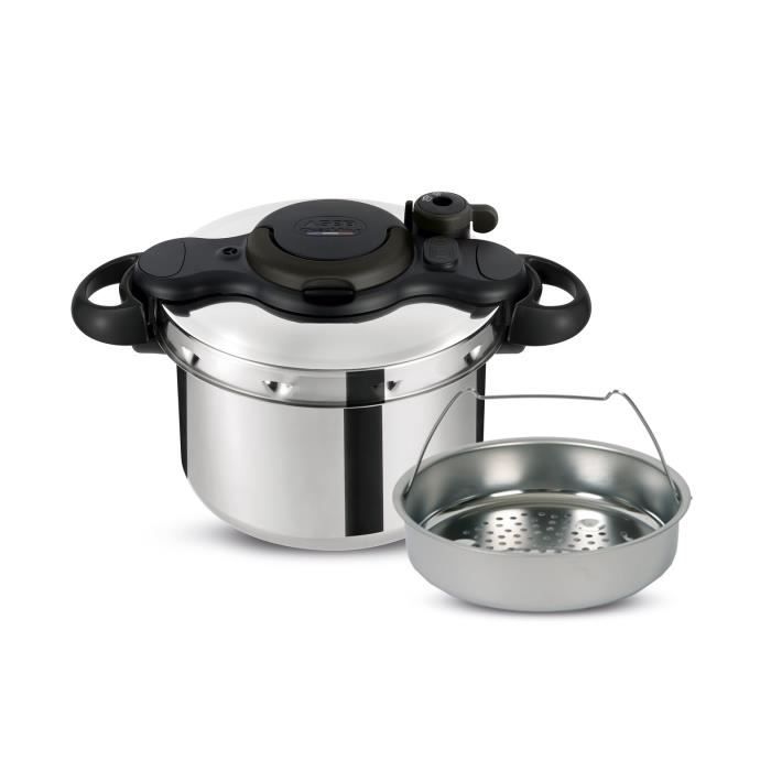 SEB Cocotte-Minute inox 6L, Autocuiseur, Induction, SÈcuritÈ 5 points, FabriquÈ en France, ClipsoMinut' Easy P4620724