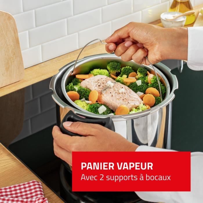 SEB Cocotte-Minute inox 6L, Autocuiseur, Induction, SÈcuritÈ 5 points, FabriquÈ en France, ClipsoMinut' Easy P4620724