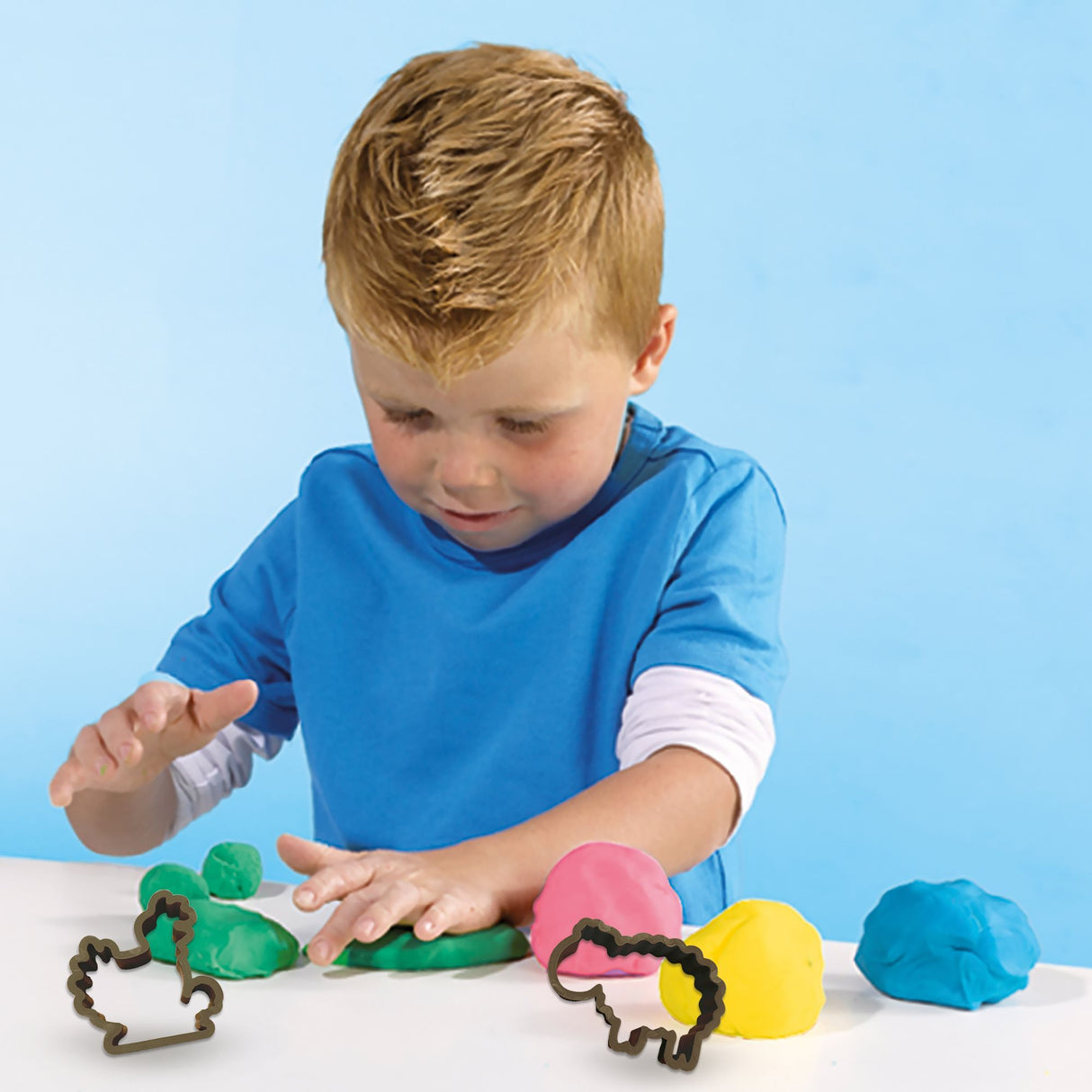 Kit de pâte a modeler géant écologique (7x90 g avec outils) - SES CREATIVE - Dough - Fabriqué aux Pays-Bas - Rouleau bois - Age : 2+