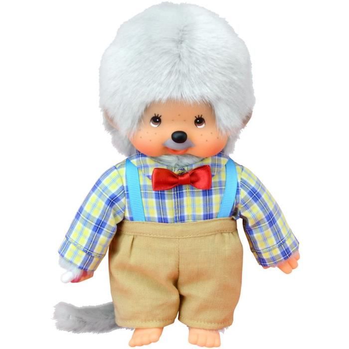 Peluche Monchhichi Papi 20 cm - BANDAI - Pour Enfant GarÁon - Gamme Plush