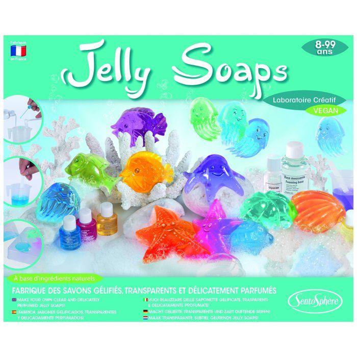 Jelly Soaps - SENTOSPHERE - Crée tes propres savons - Tous les éléments sont inclus pour la création - Des 8 ans