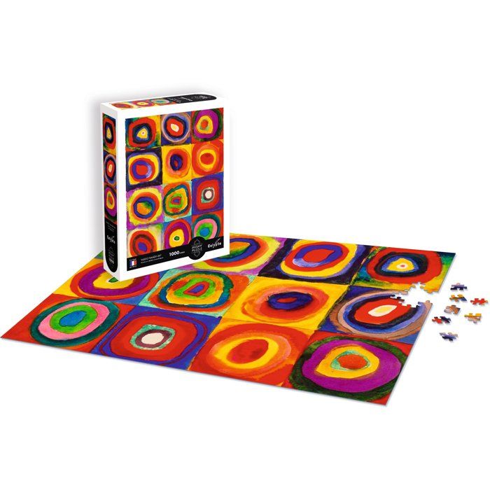 Puzzle - SENTOSPHERE - Calypto - 1000 pieces - Carrés et Cercles Concentriques - Vassily Kandisnky - Toucher Soyeux - Des 9 ans