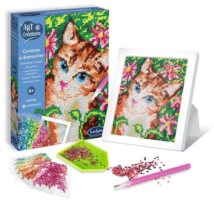 Création a base de mini strass - SENTOSPHERE - Art & Créations - Canevas a Diamanter - Chatons - Des 8 ans