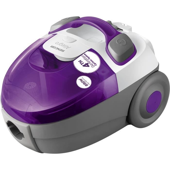 Aspirateur traineau sans sac - SENCOR - SVC-512VT - 890 W - 76 dB - 1,5 L - Violet