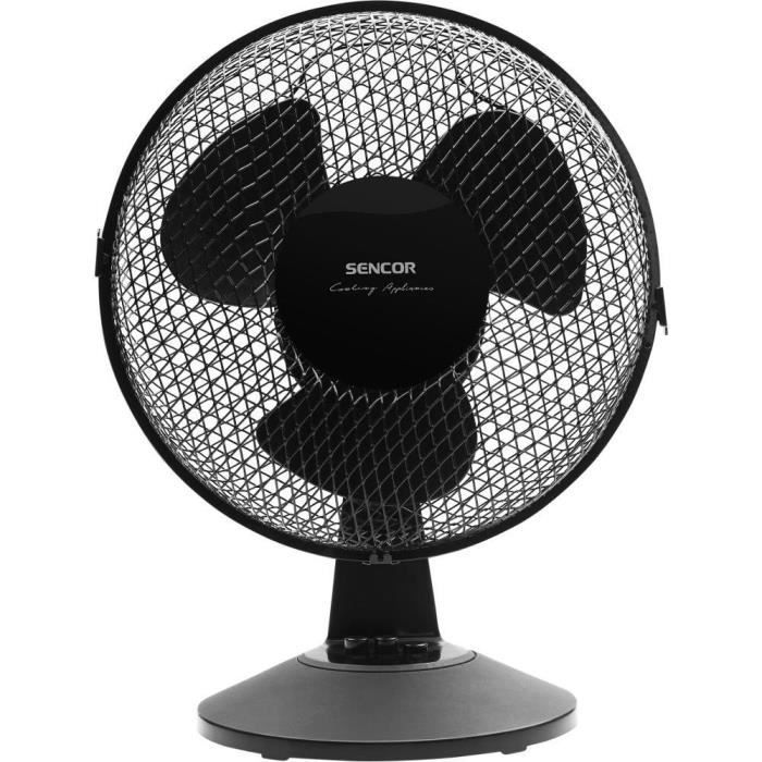 Ventilateur de bureau - Sencor - SFE 2311BK - 2 vitesses - Oscillation 90° - Silencieux 51 dB