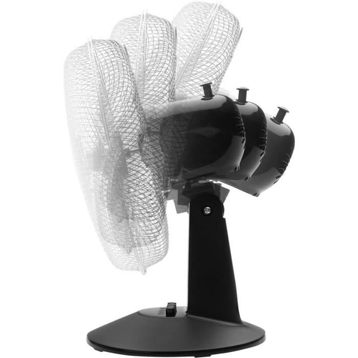 Ventilateur de bureau - Sencor - SFE 3011BK - 3 vitesses - Oscillation 90° - 30 cm de diametre