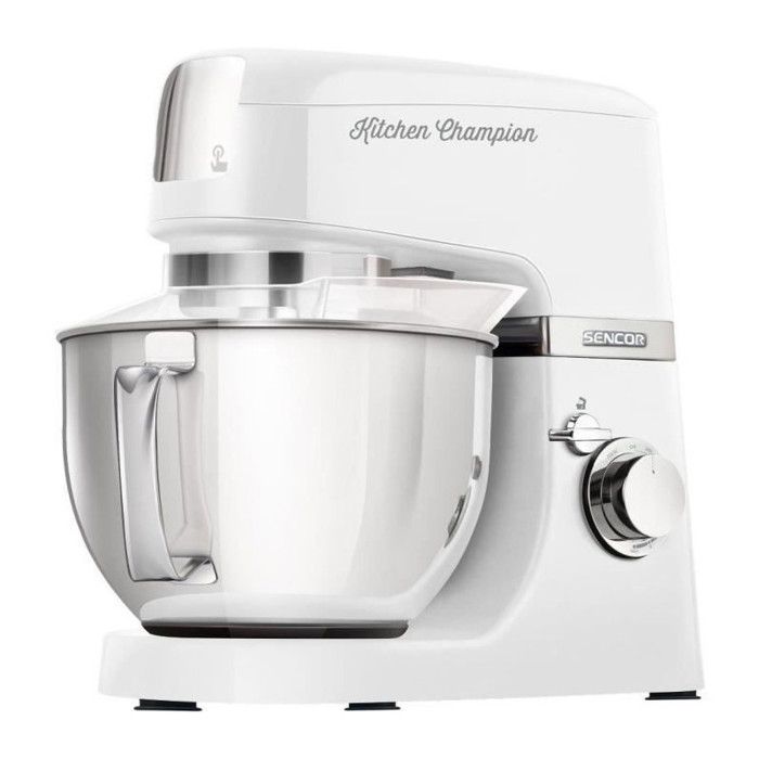 Robot pâtissier Sencor Kitchen Champion STM 6350WH - 1000 Watt - Blanc - 8 présélections - Bol 4.5L