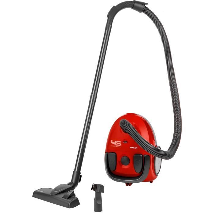 Aspirateur traÓneau avec sac - SENCOR - SVC 45RD-EUE3 - Moteur ECO 850 W - 79 dBA - 1,5 L - Rouge