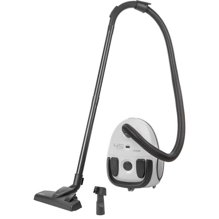 Aspirateur traÓneau avec sac - SENCOR - SVC 45WH-EUE3 - Moteur ECO 850 W - 79 dBA - 1,5 L - Blanc