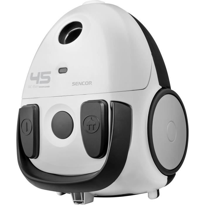 Aspirateur traÓneau avec sac - SENCOR - SVC 45WH-EUE3 - Moteur ECO 850 W - 79 dBA - 1,5 L - Blanc