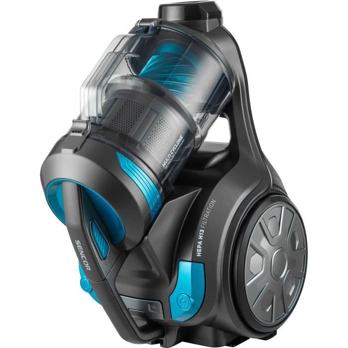 Aspirateur traineau sans sac - SENCOR SVC 1086TQ - 700 W - 78 dB - 3,5 L - Noir / Bleu